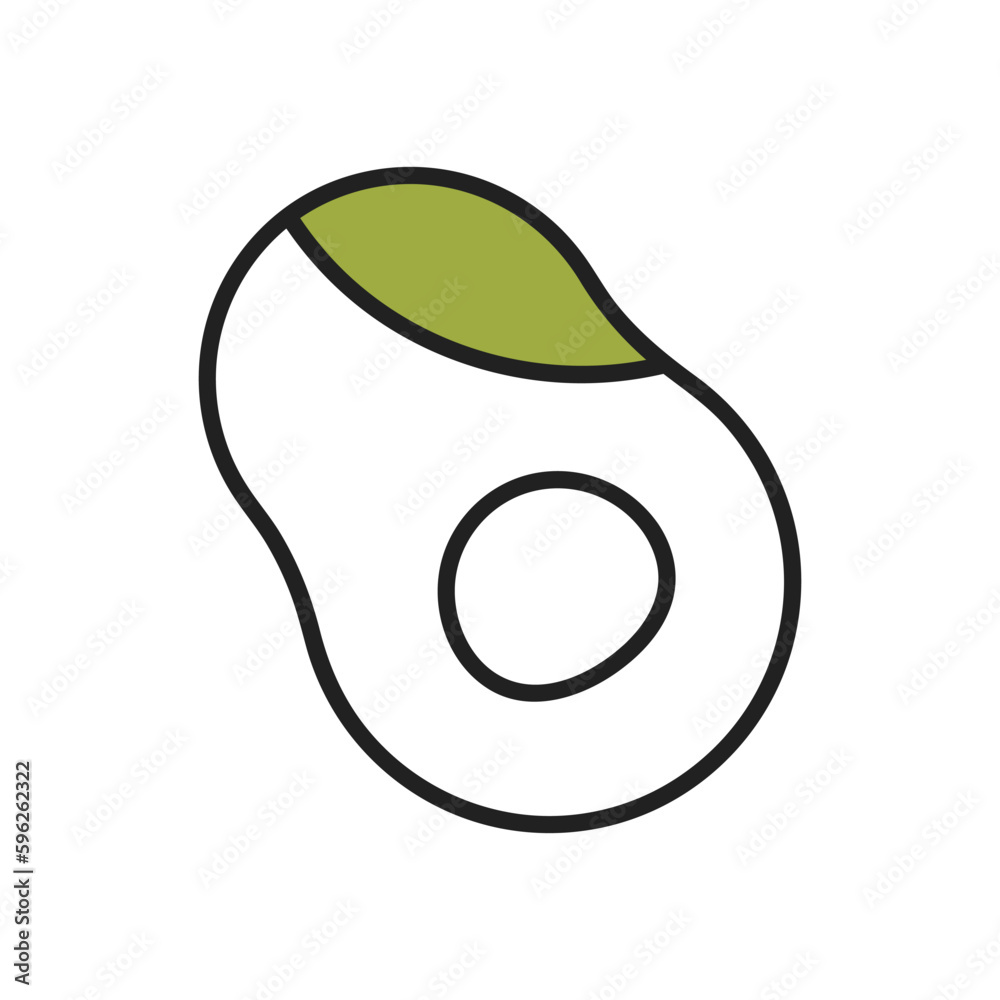 Cute line art Avocado doodle icon of hand drawn outline food Cute line art Avocado doodle icon of hand drawn outline food