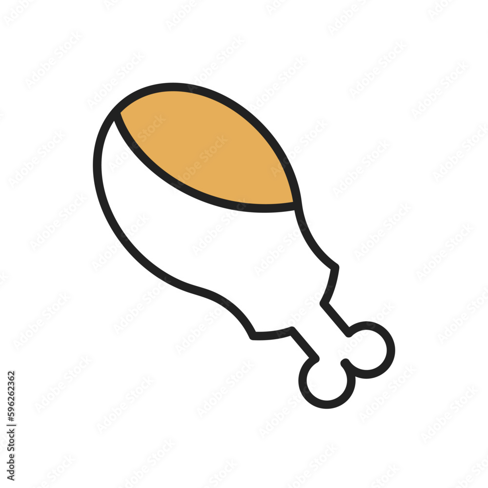 Cute line art Chicken doodle icon of hand drawn outline food Cute line art Chicken doodle icon of hand drawn outline food