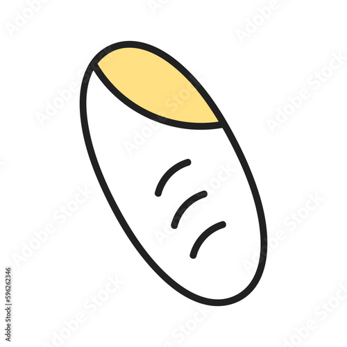 Cute line art Bread doodle icon of hand drawn outline food