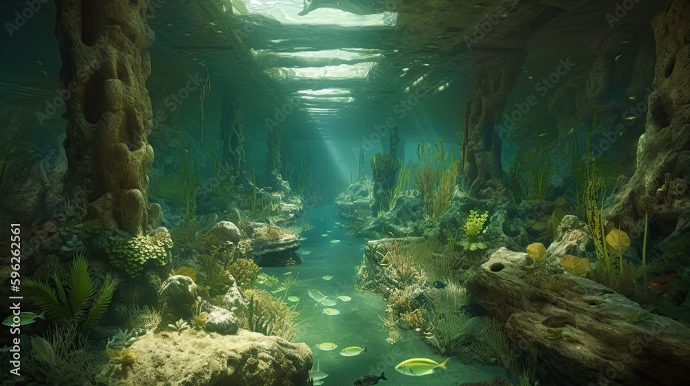 In 10000 BC, there was an underground water cave that included ...