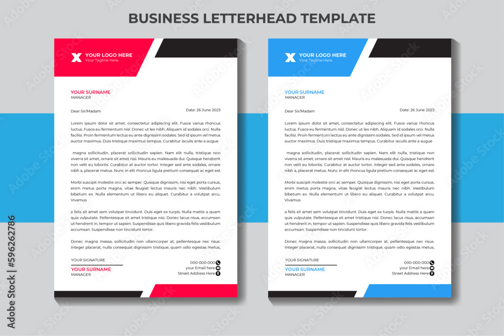 modern business letterhead template design