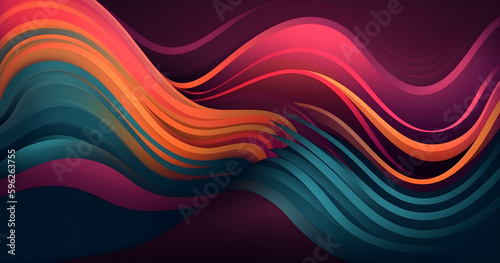 Abstract 3D Background wave background curve technology IA générative
