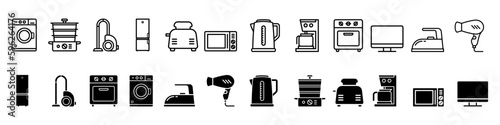 Appliances icon vector set. Technics illustration sign collection.