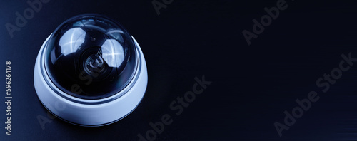 Surveillance camera, videcam, cctv camera isolated on black background close up. home security system concept
