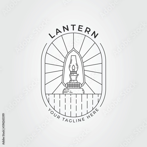 kerosene lantern or oil lamp for lighting logo vector illustration design photo