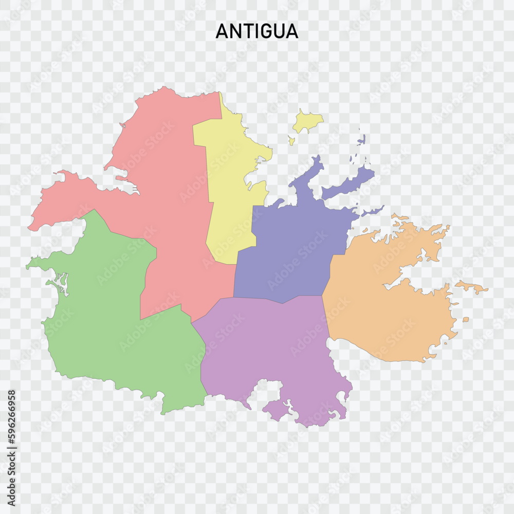 Obraz premium Isolated colored map of Antigua with borders