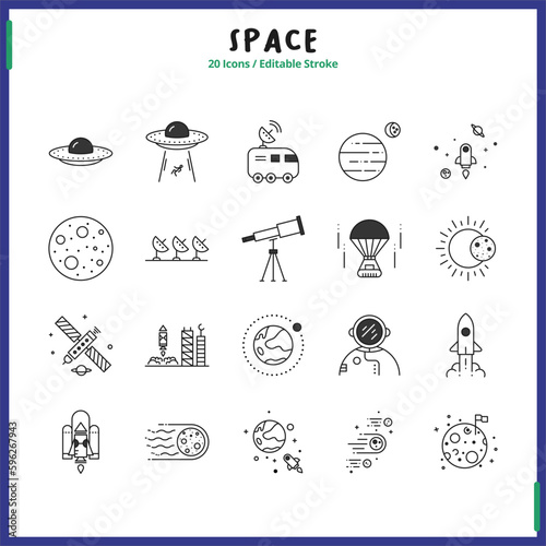 collection of icons about space