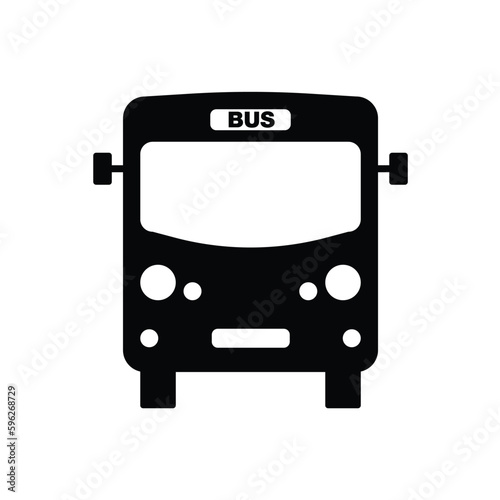 Bus vector illustration in black and white