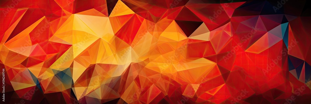 Red Orange Yellow An Image Of A Colorful, Crystalline Structure Background. Generative AI - obrazy, fototapety, plakaty 