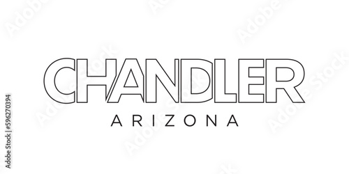 Chandler, Arizona, USA typography slogan design. America logo with graphic city lettering for print and web.