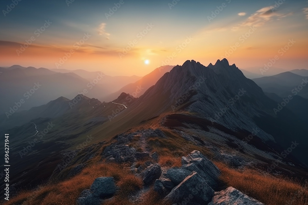Fototapeta premium sunset in the mountains