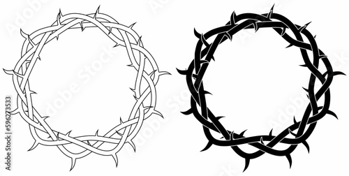 Crown of thorns icon.Crown of thorns frame with copy space for your text or design