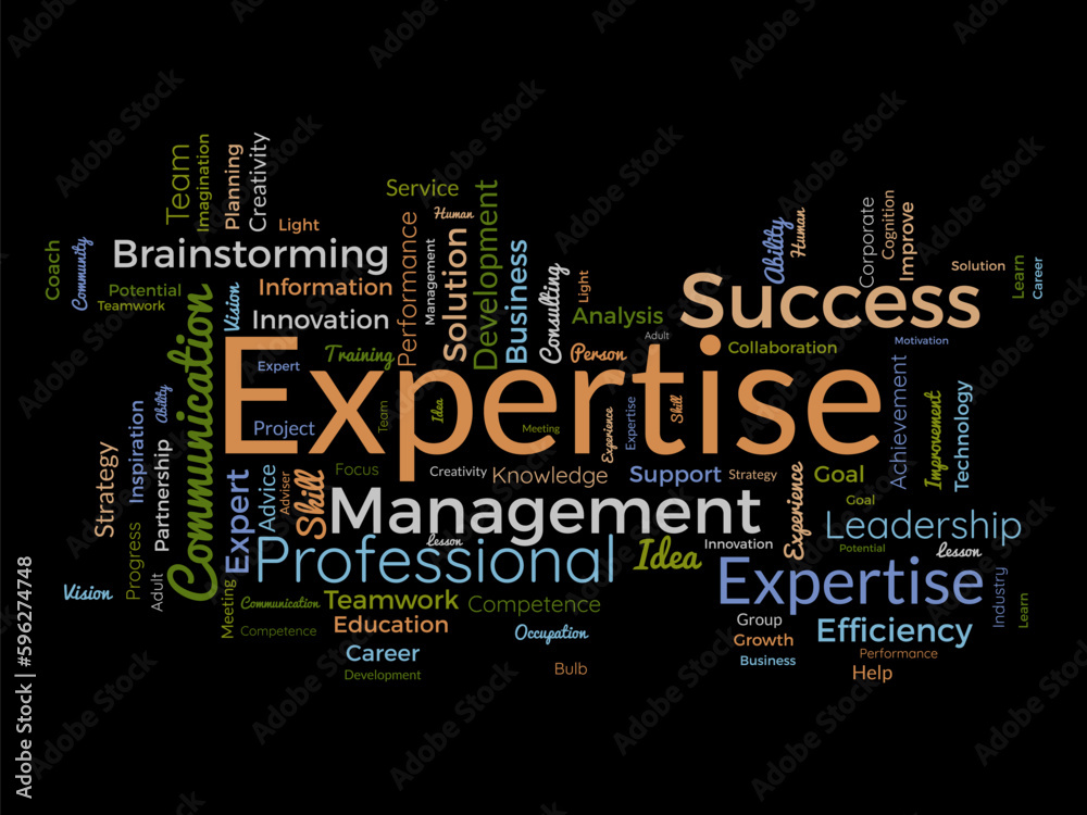 Word cloud background concept for Expertise. Business success performance, expensive skill competence of career achievement. vector illustration. Word cloud background concept for Expertise. Business success performance, expensive skill competence of career achievement. vector illustration.