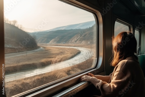 Train Window Serenity: Journeying Through Scenic Views © Maximilien