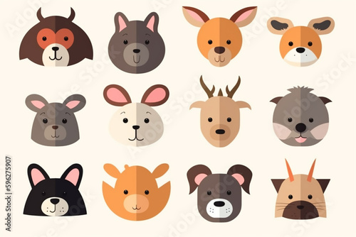 Flat Design Animal Stickers