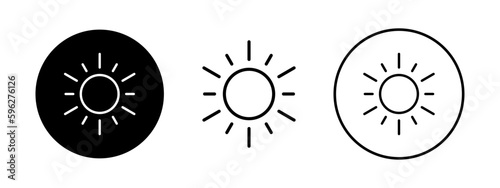 Black sun in flat style. Vector icon day. Sunny sign. Sundust illustration.