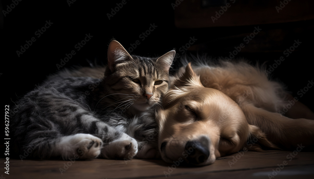 Cats and dogs prove that love knows no boundaries as they cuddle up for a nap together