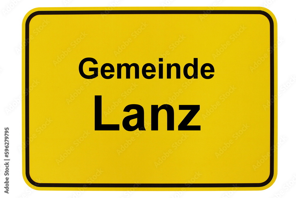 Illustration eines Ortsschildes der Gemeinde Lanz in Brandenburg Illustration eines Ortsschildes der Gemeinde Lanz in Brandenburg