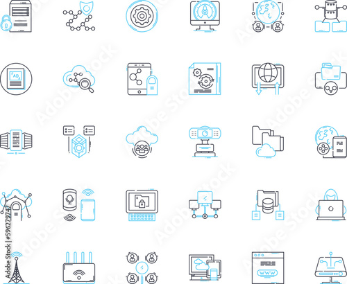 Graphic energy linear icons set. Vibrant, Bold, Electric, Energetic, Dynamic, Powerful, Striking line vector and concept signs. Stimulating,Intense,Radiant outline illustrations