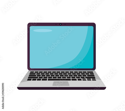 simple computer laptop isolated vector illustration