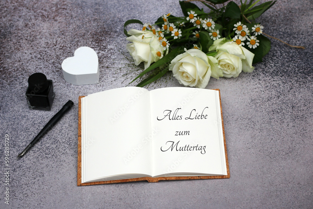 Grußkarte zum Muttertag Alles Liebe zum Muttertag in ein Buch