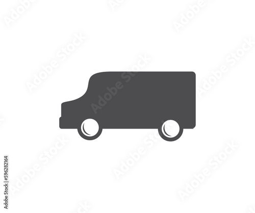 Delivery van logo design. Delivery Van truck icon, minibus isolated on white background vector design and illustration. 