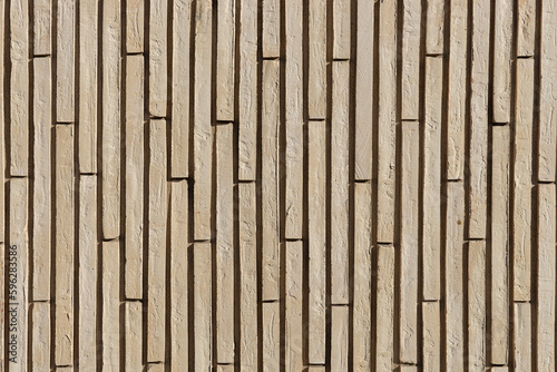 Photos Wall of beige vertical clinker bricks