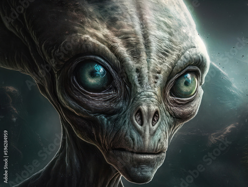 Portrait of an alien. Generative AI. © Andrei Armiagov