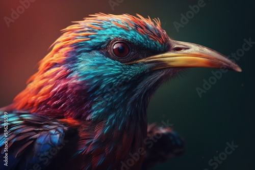 Colorful avian illustration. Generative AI