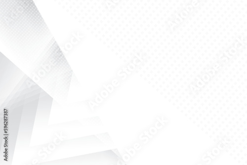Abstract  white and gray color, modern design background with geometric shape and dot pattern. Vector illustration.