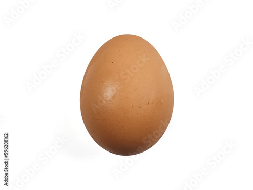 A chicken egg isolated on white