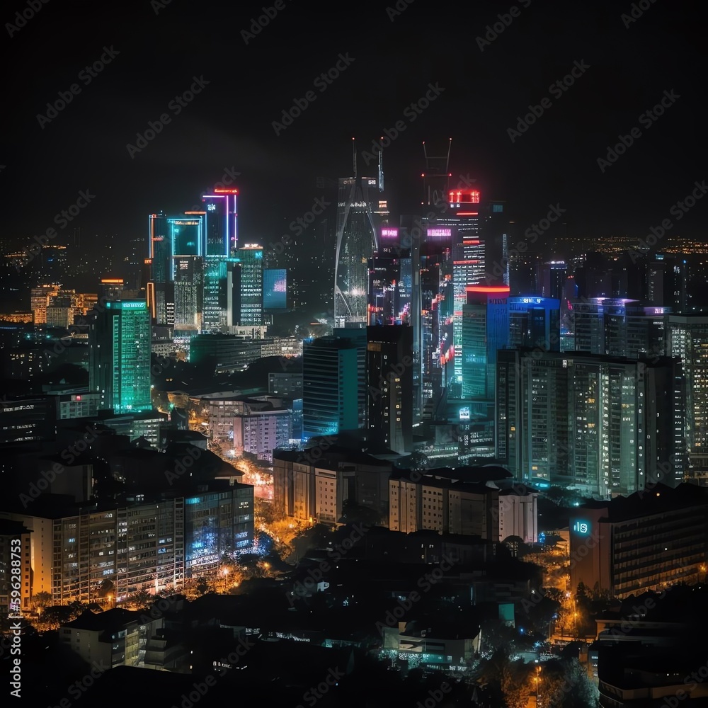 Umer's city skyline at night