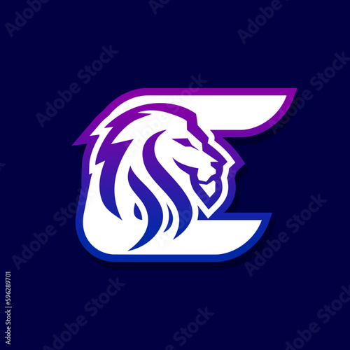 Letter C Lion Logo Design, Gaming Sport Icon