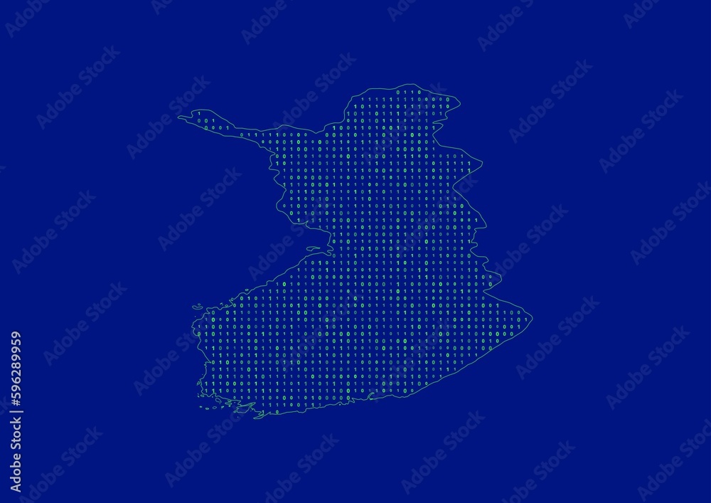 Finland map for technology or innovation or internet concepts. Minimalist country border filled with 1s and 0s. File is suitable for digital editing and prints of all sizes.