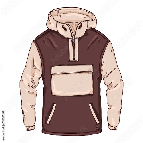 Vector Cartoon Brown and Beige Anorak