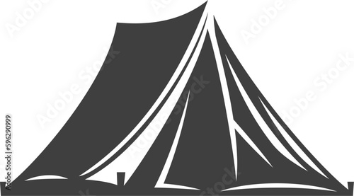Camping tent canopy nature recreation expedition travel isometric vintage icon design vector