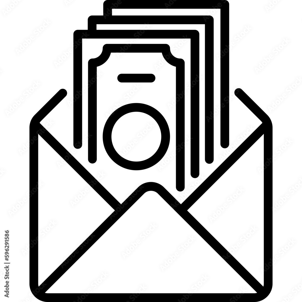 Bribe thin line icon, money in open envelope. Corruption. Modern vector illustration. Bribe thin line icon, money in open envelope. Corruption. Modern vector illustration.