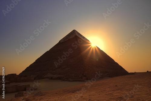 Pyramid at sunset