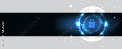 Confidential data protection. Cyber security and data protection banner. Internet security technology concept for business. Vector.