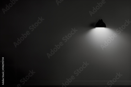 Empty light dark wall with beautiful chiaroscuro