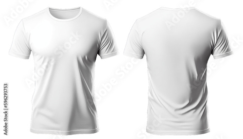T-Shirt Short Sleeve Men print mockup, 3d render, Front and back, copy space, Generative AI