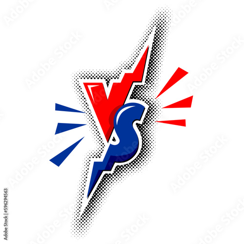 Comic VS or Versus template. Versus lightning ray border, comic fighting duel and fight  logo. Vs battle cartoon vector icon on transparent background