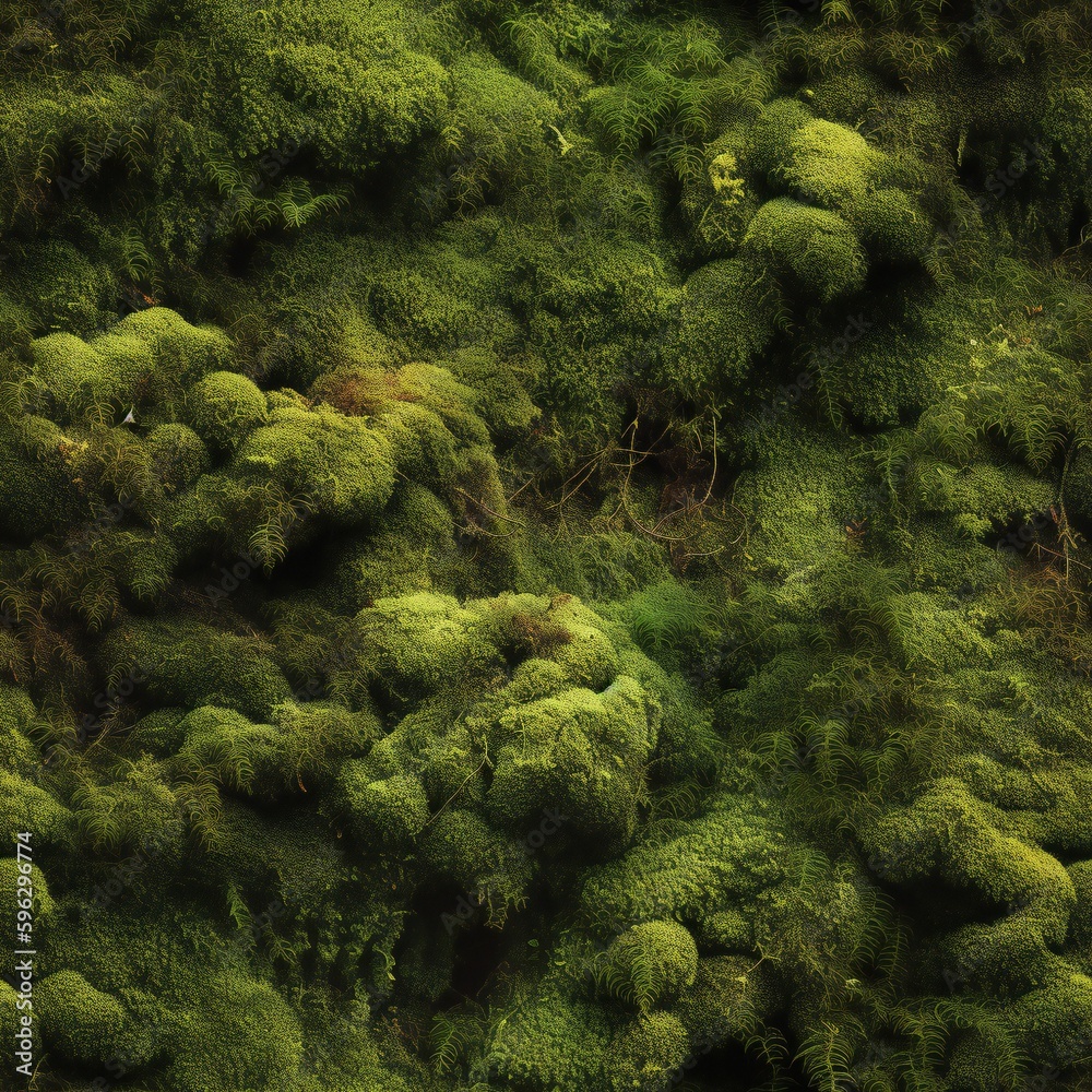 Fototapeta premium AI generated seamless texture of green moss