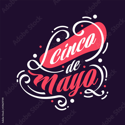 Colorful Cinco de Mayo Lettering. Can be Used for Banner  Poster  and Greeting Card