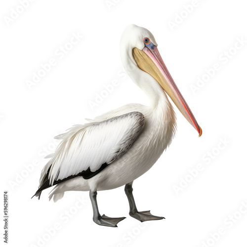 pelican isolated on white background photo
