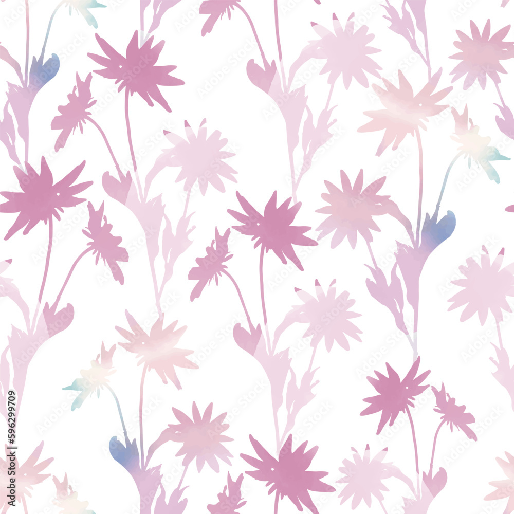 seamless pastel wildflowers pattern background for fashion fabric