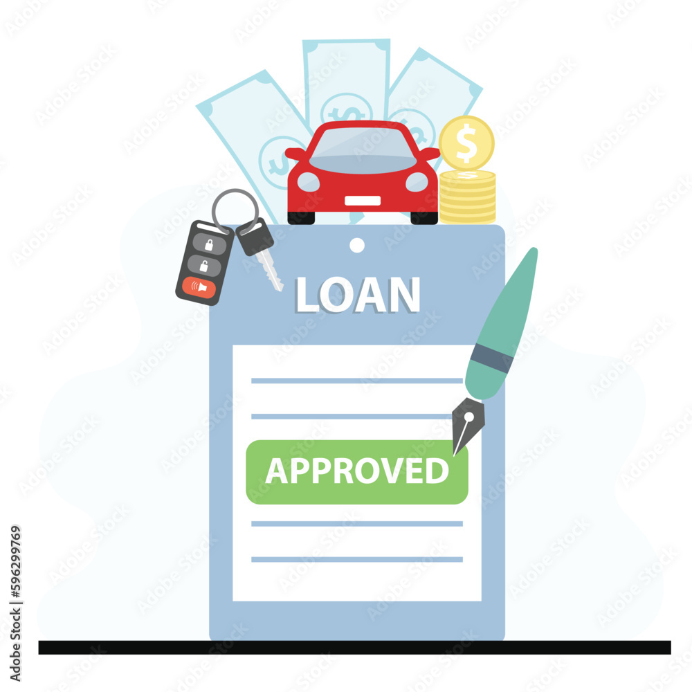 Approved car loan application form vector illustration