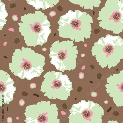 Obraz na płótnie green seamless doodle pattern background drawn by hand draw w salonie