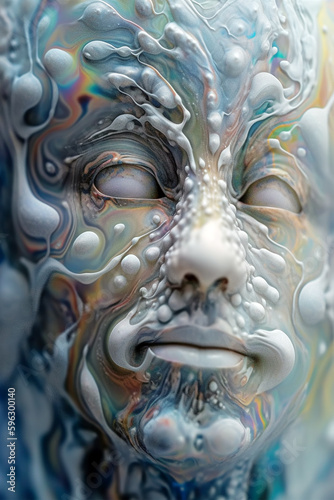 melted face, Generative AI