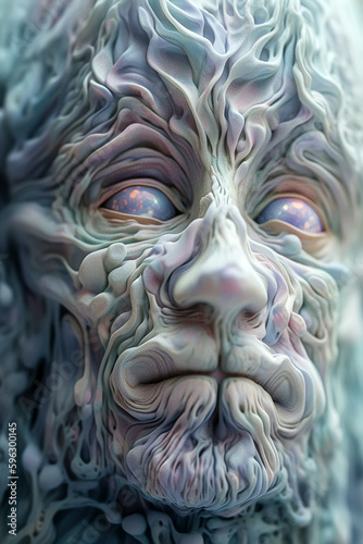 melted face, Generative AI